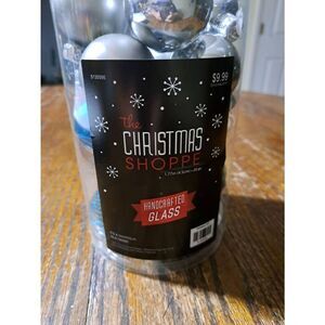 19 The Christmas Shoppe Blue Silver Fig & Magnolia Handcrafted Glass Ornaments